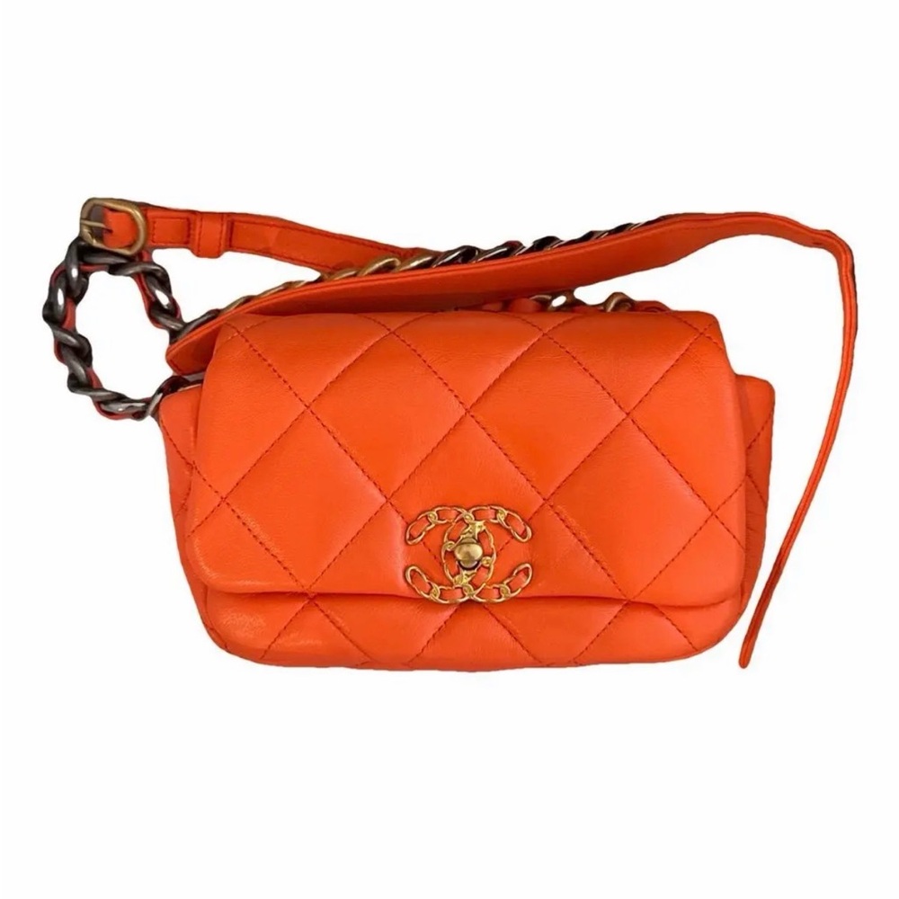 CHANEL 19 Classic Orange Quilted Belt Bag